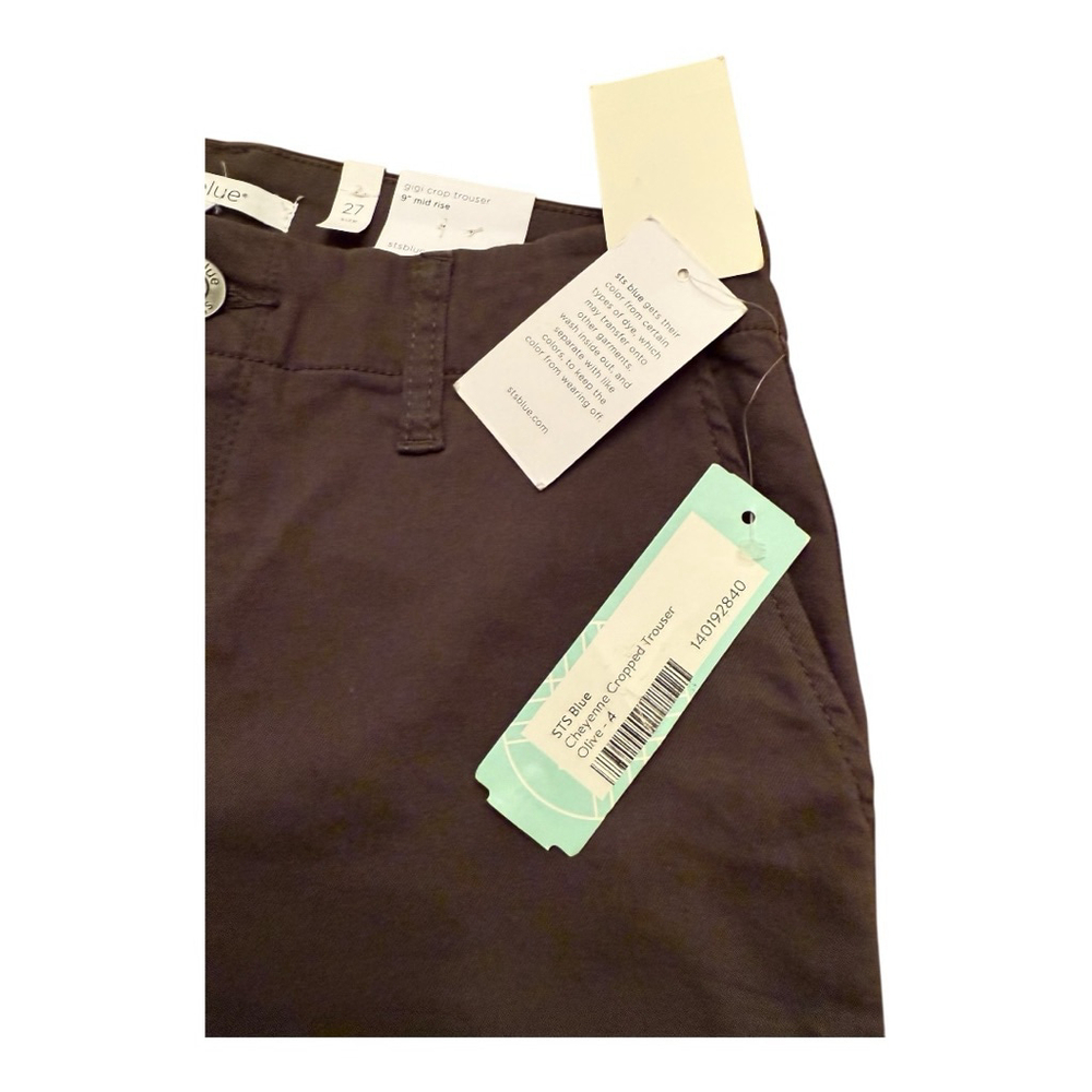 STS Blue Gigi Mid Rise Crop Trousers Dark Olive NWT Size 27 - Picture 8 of 16